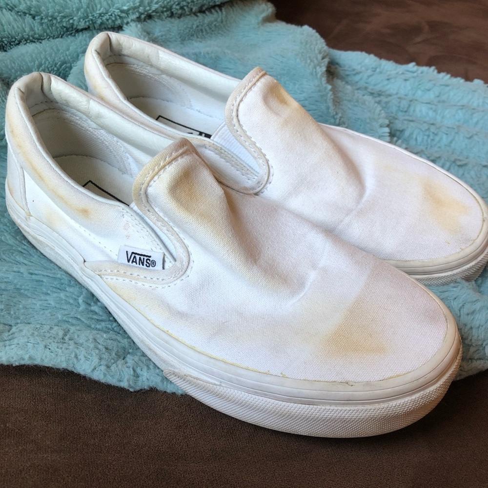 White Slip On Vans